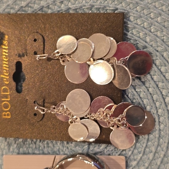 BOLD ELEMENTS & WORTHINGTON WOMEN'S FASHION JEWELRY SILVERTONE EARRINGS BUNDLE - Picture 3 of 9